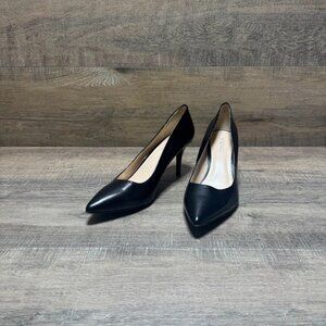 Nine West Kiera Black Leather Pointed Toe Pumps Women's Size 8